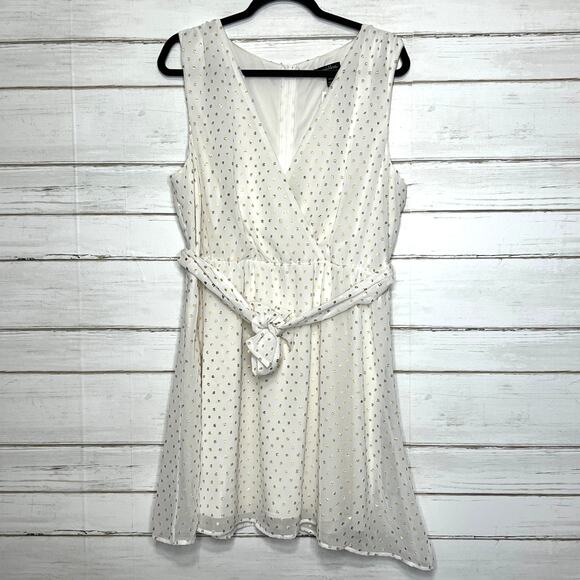 Speechless Ivory Metallic Gold Dot Mini Dress Size XXL - Picture 1 of 10